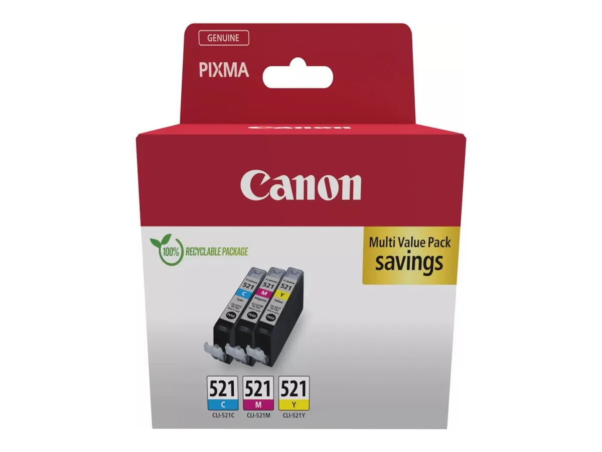 Canon CLI-521 / 2934B015 Tinten Sparset cyan, magenta, gelb (3 Stück)