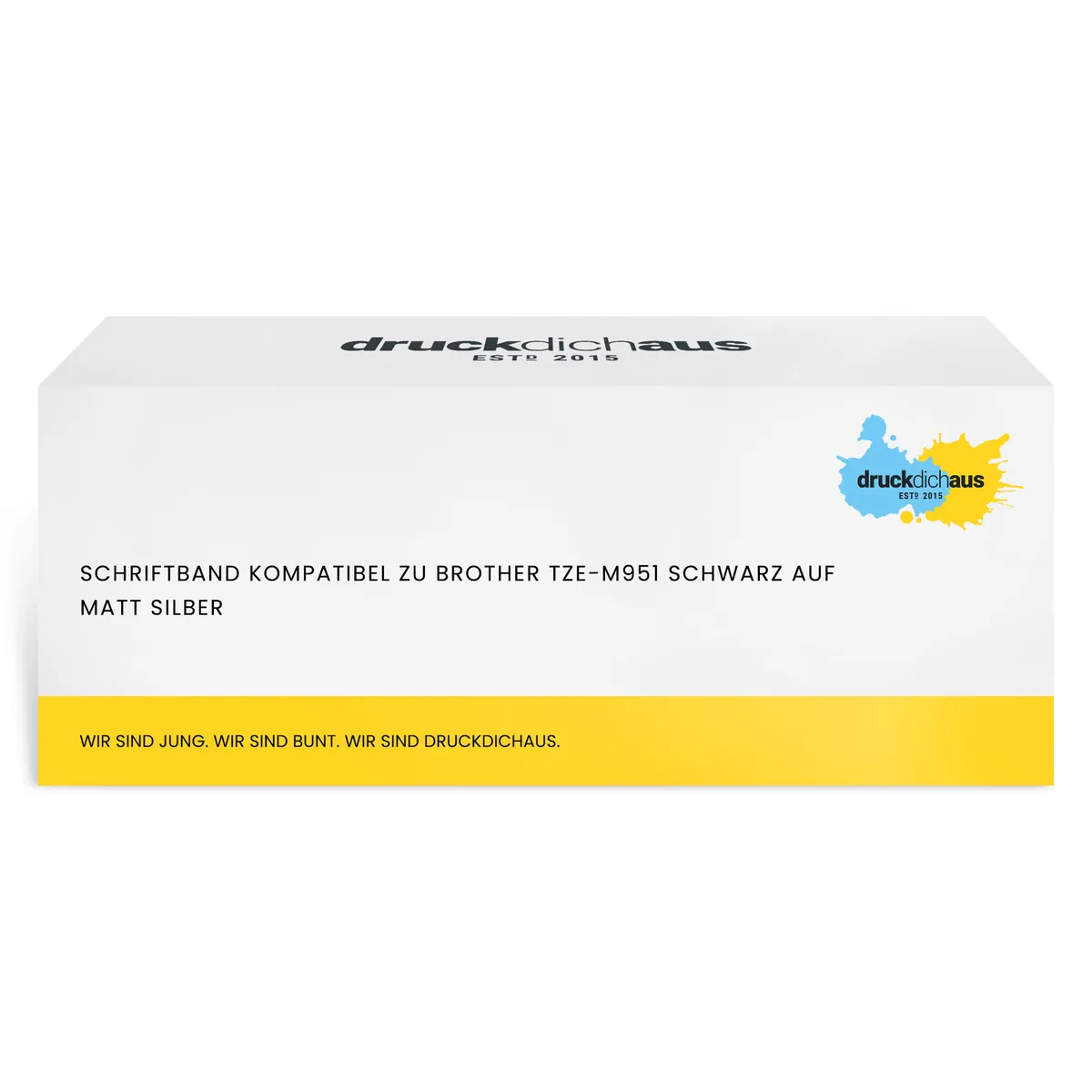 Schriftband kompatibel zu Brother TZe-M951 schwarz auf matt silber (24mm x 8m)