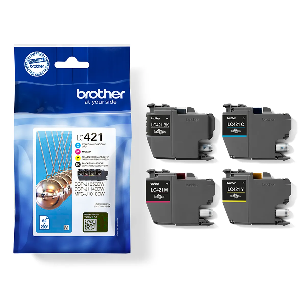 Brother LC-421 / LC-421VAL Tinten Sparset schwarz, cyan, magenta, gelb (4 Stück)