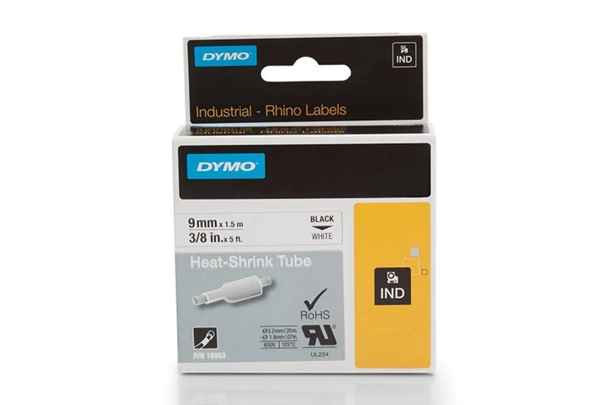 Dymo 18053 / S0718280 Prägeband schwarz auf weiß (9mm x 1,5m)