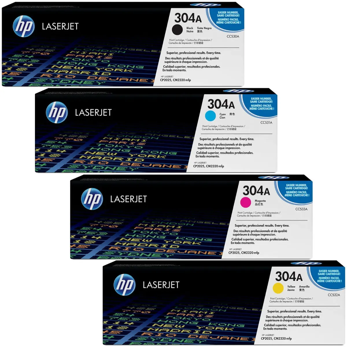 HP 304A / CC530A / CC531A / CC532A / CC533A Toner Sparset schwarz, cyan, magenta, gelb (4 Stück)