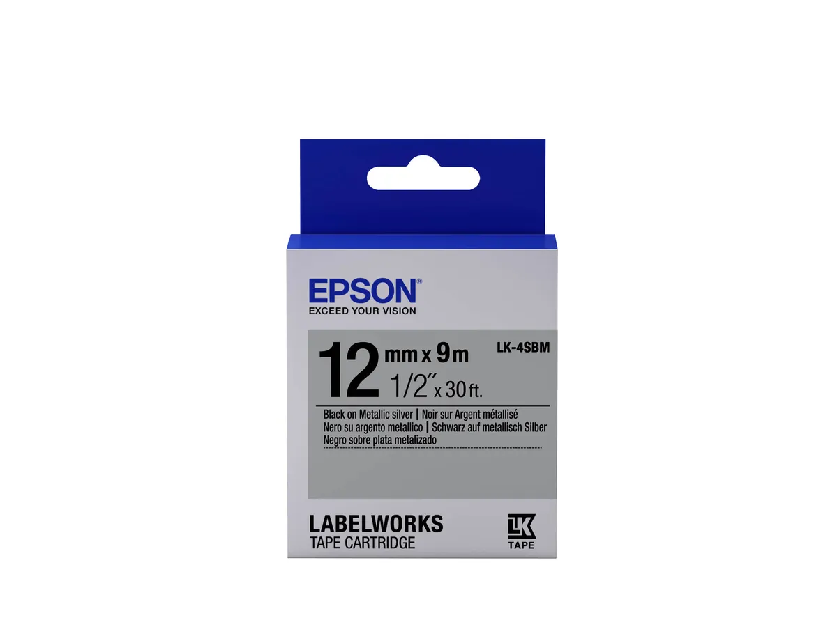Epson LK-4SBM / C53S654019 Etiketten schwarz, silber
