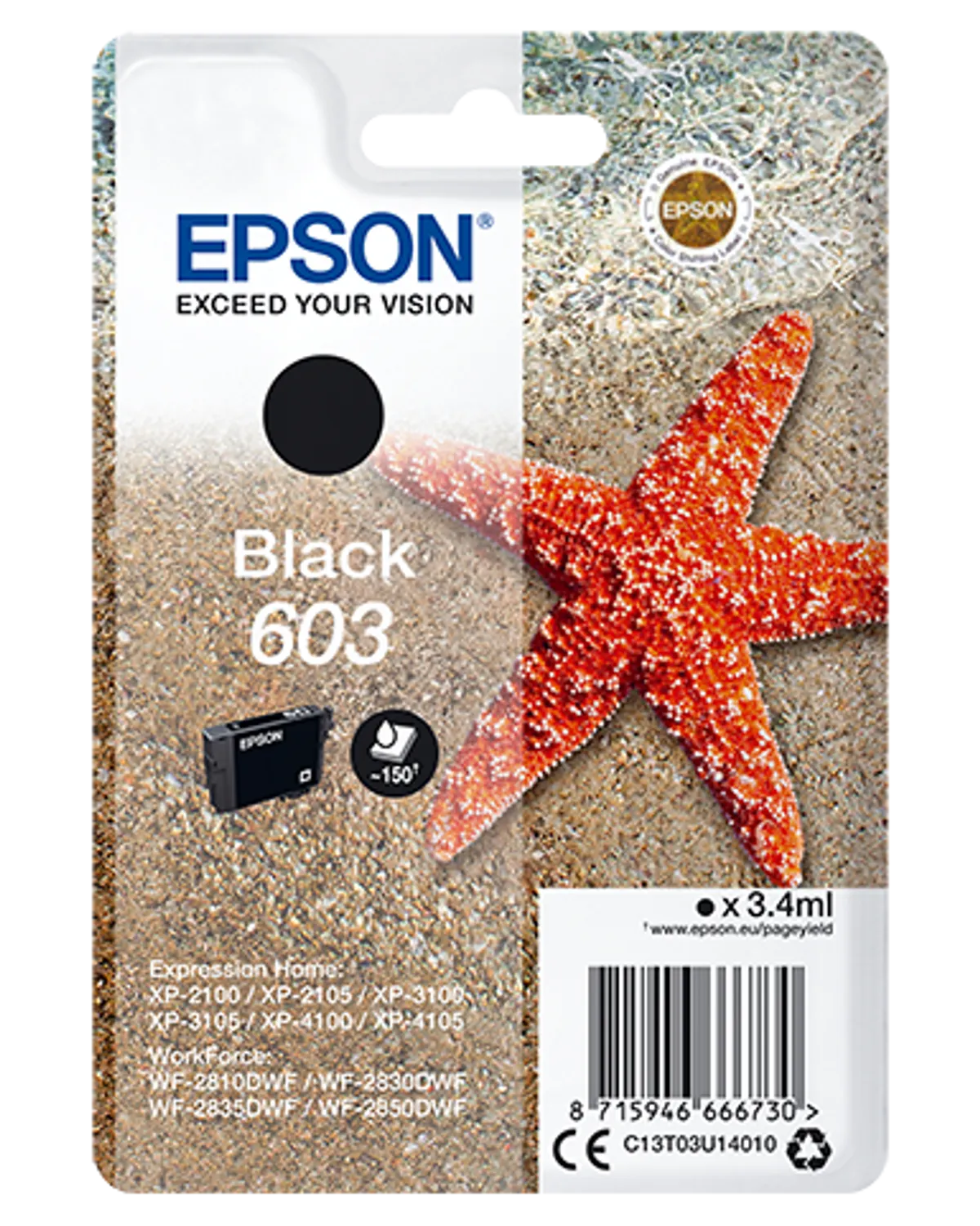 Epson 603 / T03U1 / C13T03U14010 Tinte schwarz