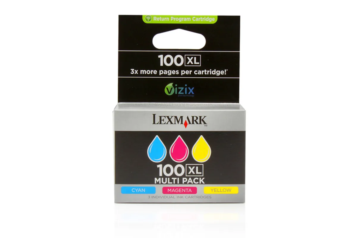 Lexmark 100XL / 14N0850E Tinten Sparset cyan, magenta, gelb (3 Stück)