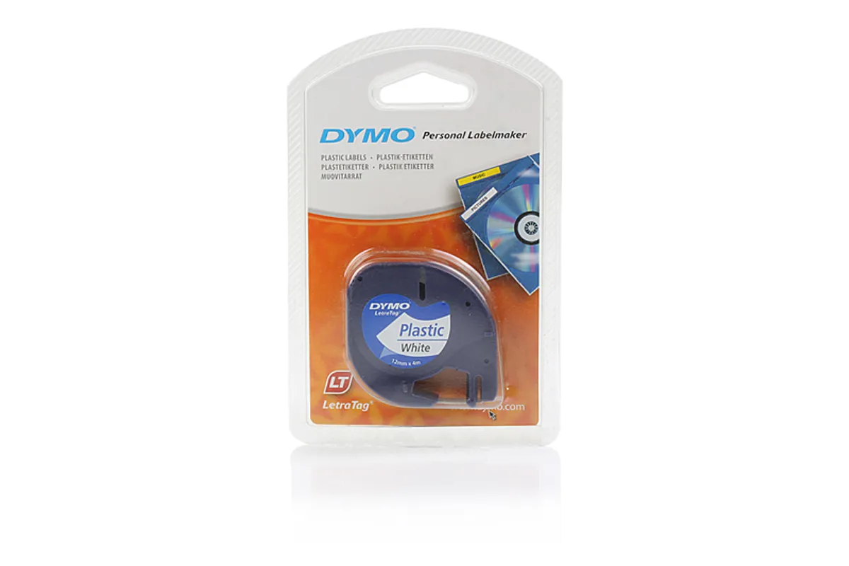 Dymo S0721660 / 91221 Etiketten schwarz auf weiß (12mm x 4m)