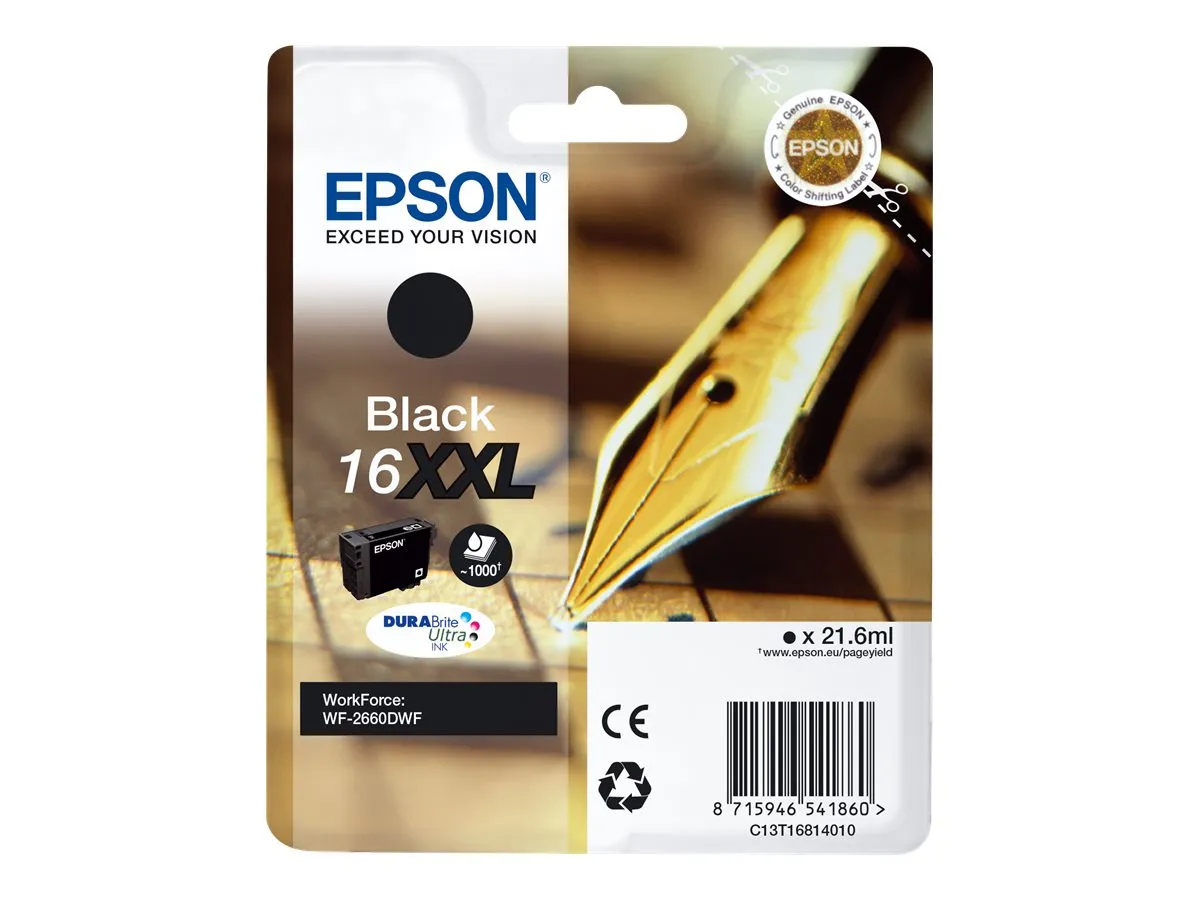 Epson 16XXL / T1681 / C13T16814012 / C13T16814022 Tinte schwarz