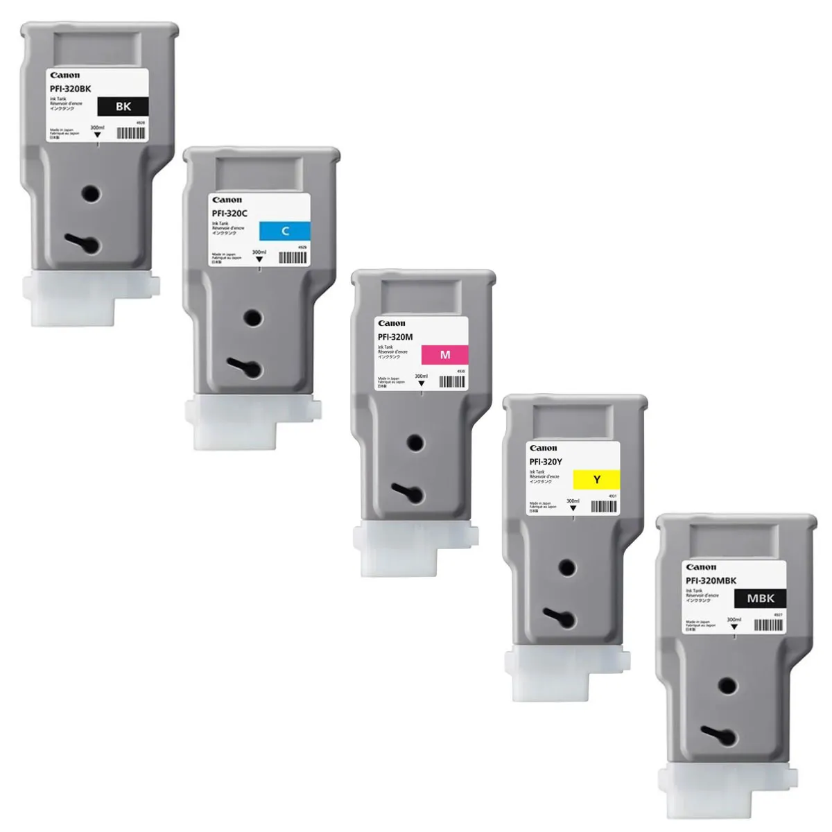 Canon PFI-320 Tinten Sparset schwarz, cyan, magenta, gelb, matt schwarz (5 Stück)