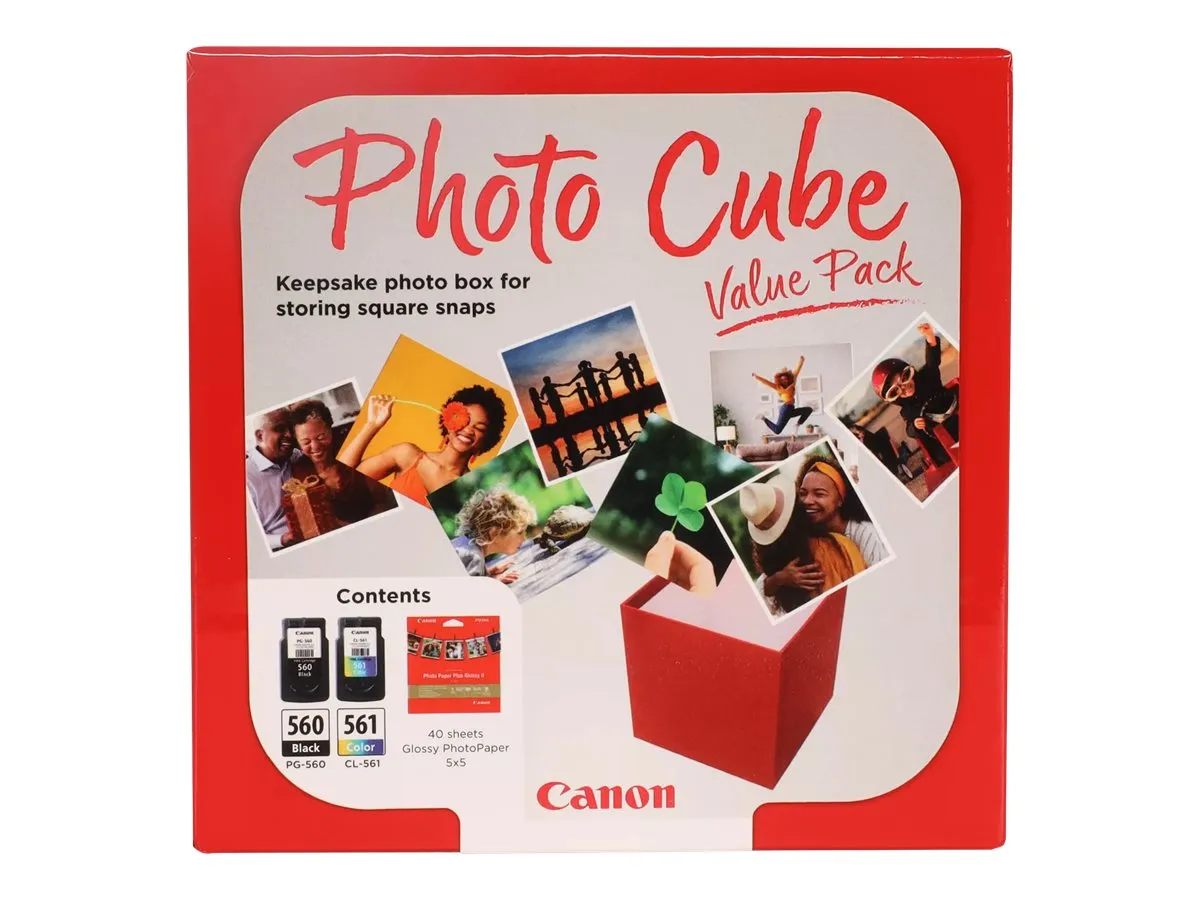 Canon PG-560 & CL-561 / 3713C007 Tinten Sparset schwarz, color (2 Stück) (inkl. 40 Blatt Fotopapier)