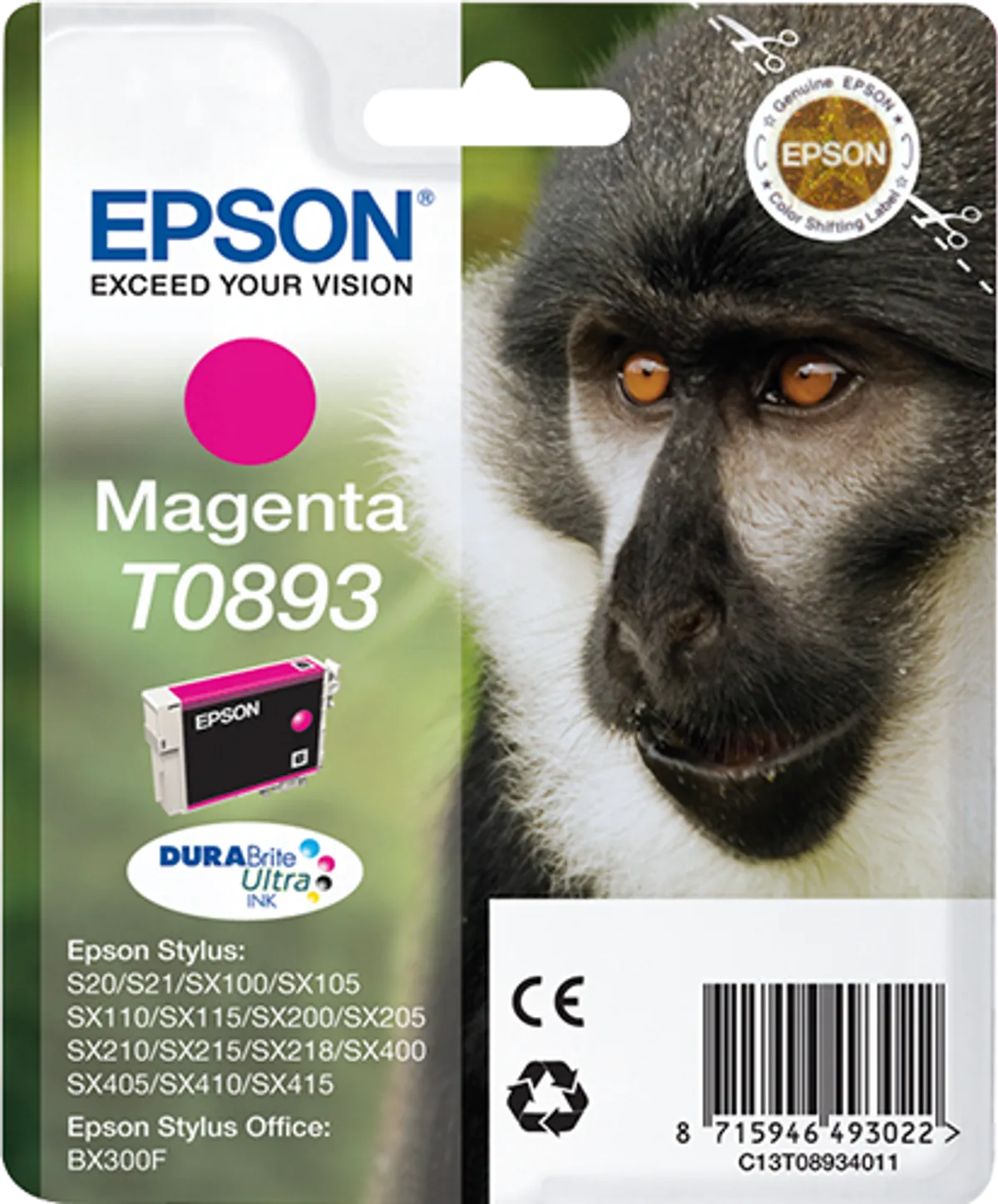Epson T0893 / C13T08934011 / C13T08934021 Tinte magenta