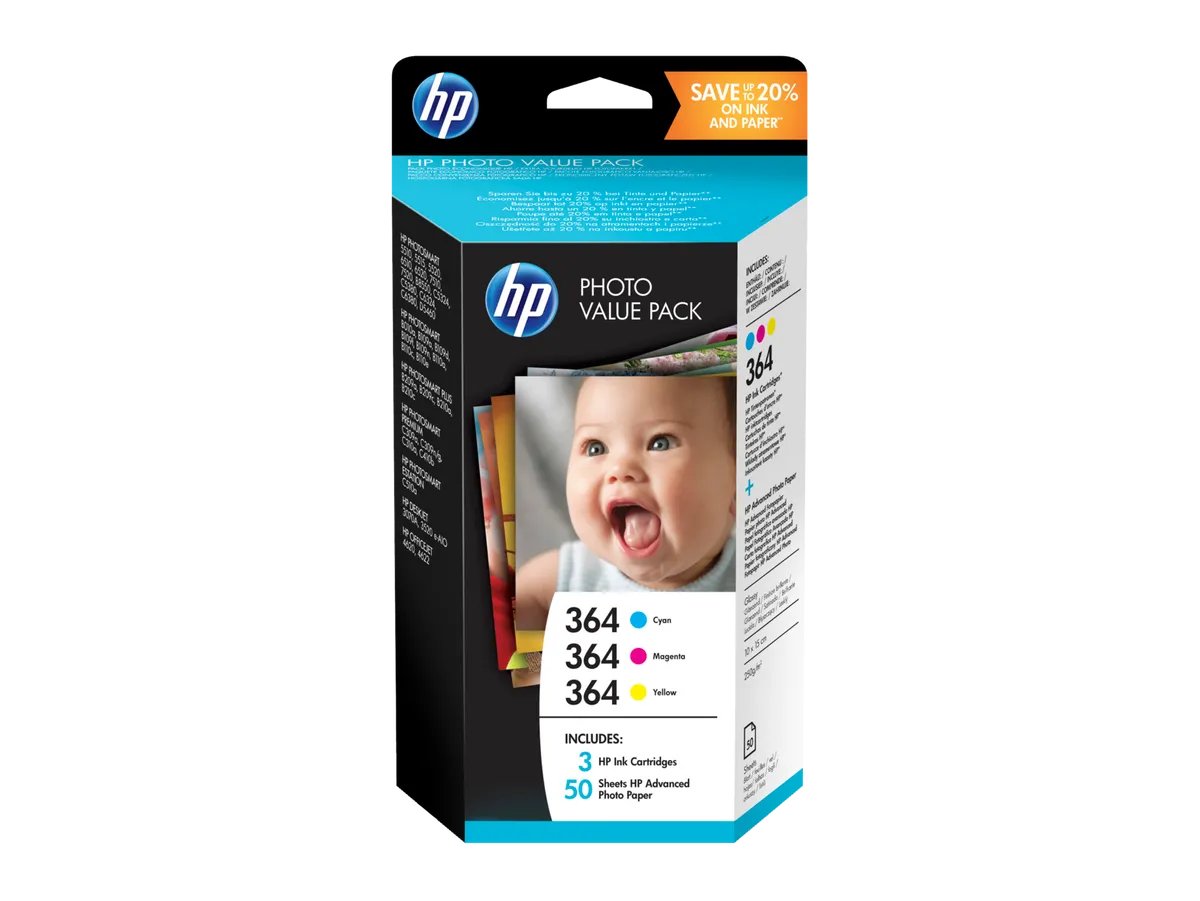 HP 364 / T9D88EE Tinten Sparset cyan, magenta, gelb (3 Stück)