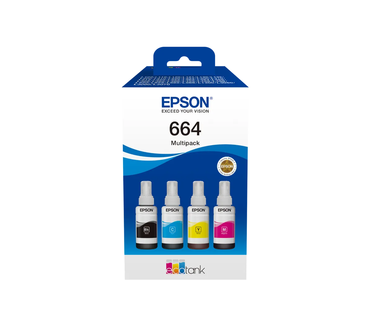 Epson T6646 / C13T664640 Tinten Sparset schwarz, cyan, magenta, gelb (4 Stück)