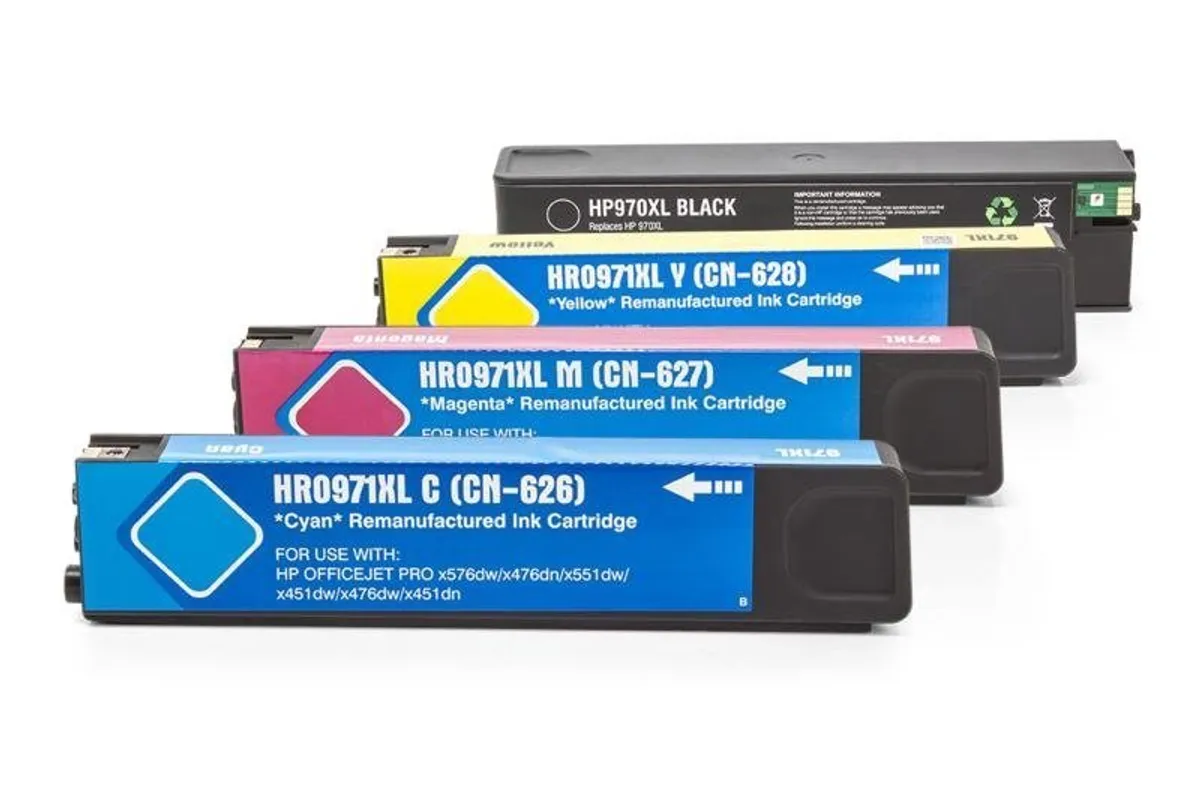 XL Tinten Sparset kompatibel zu HP 970XL - 971XL schwarz, cyan, magenta, gelb  (4 Stück)