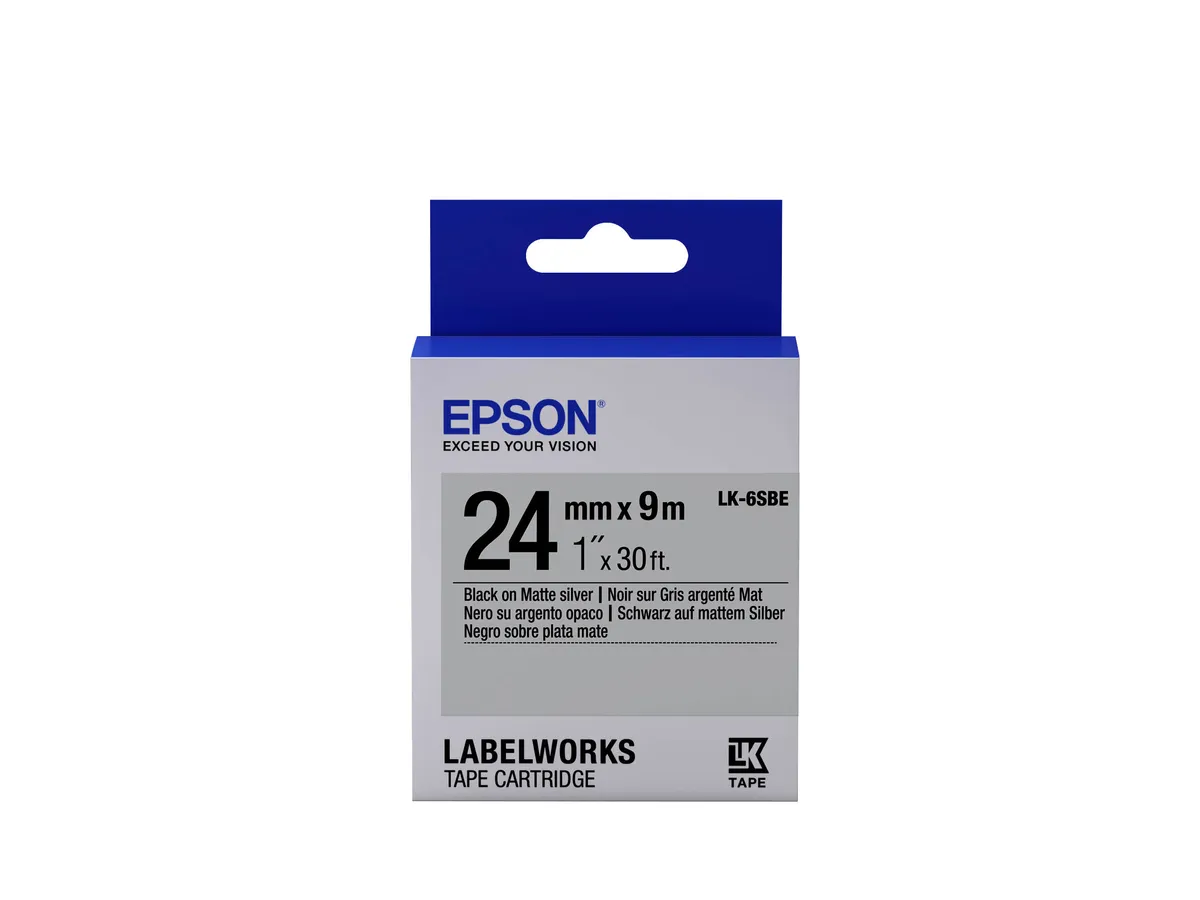 Epson LK-6SBE / C53S656009 Etiketten schwarz, silber