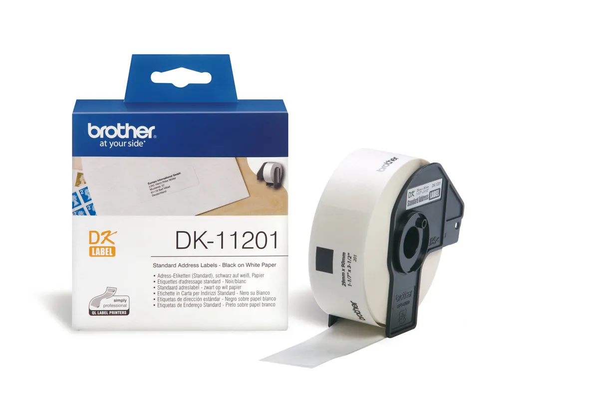 Brother DK-11201 Etiketten schwarz auf weiß (29 x 90mm, 400 Stück)